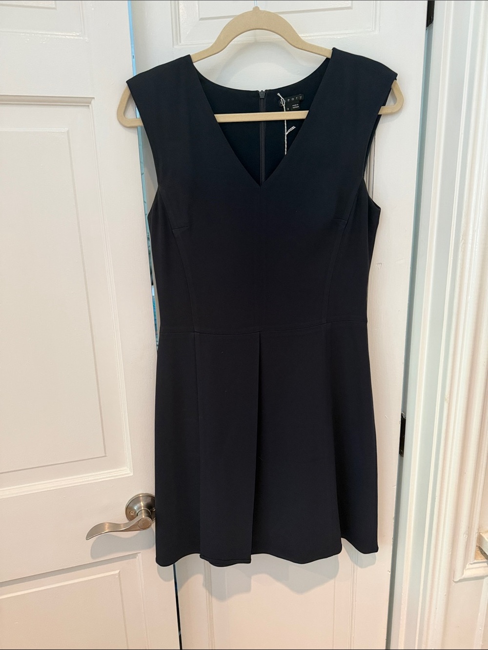 Theory Black V-Neck Sleeveless Mini Dress